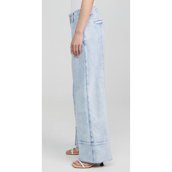 RAG & BONE WMNS 31 FEATHERWEIGHT ARIANNA CROPPED PALAZZO BLUE WIDE LEG JEANS NEW - Picture 3 of 13
